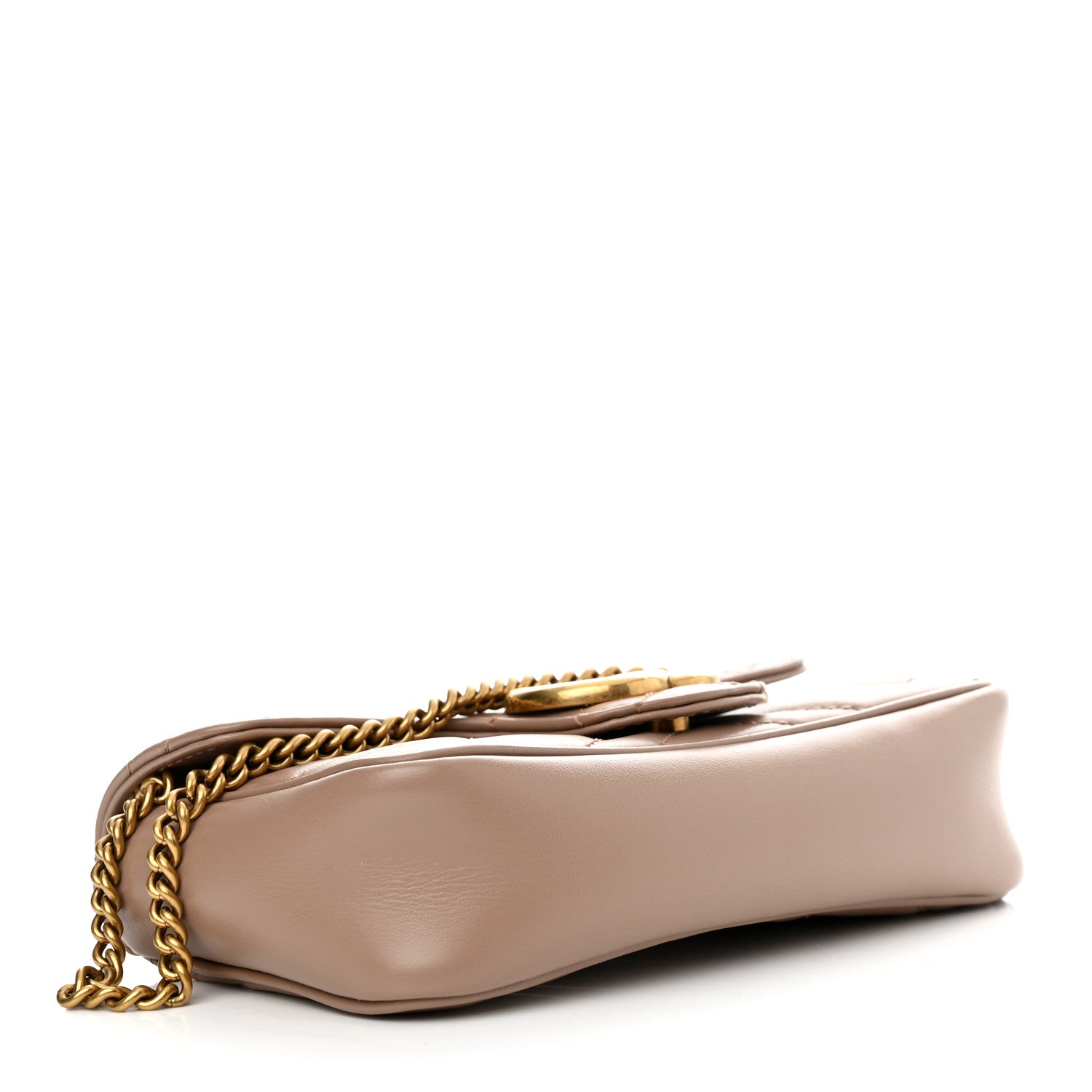 Gucci Calfskin Matelasse Super Mini GG Marmont Shoulder Bag Porcelain Rose 4 of 11