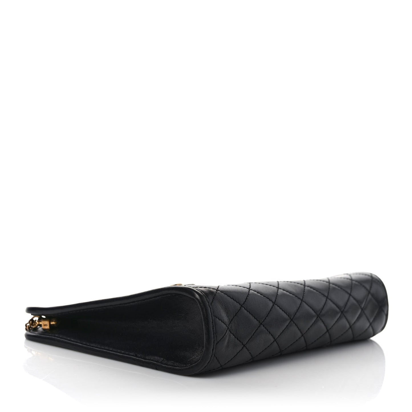 Lambskin Quilted Monogram Baby Victoire Chain Clutch Bag Black
