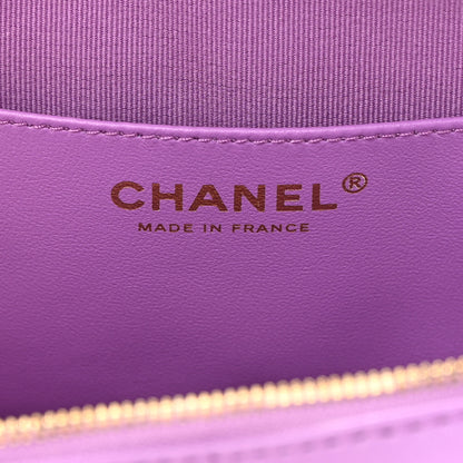 Chanel Lambskin Quilted CC In Love Heart Bag Purple 6 of 11