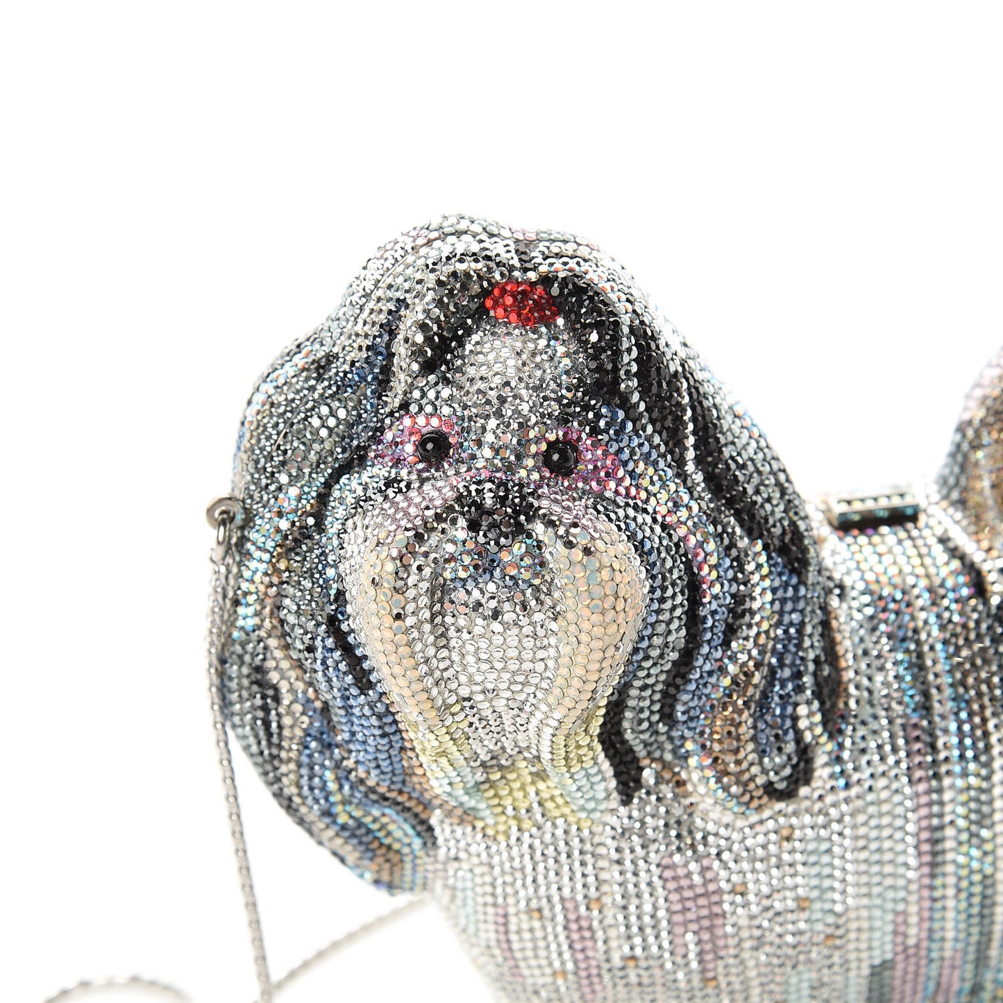 Crystal Shih Tzu Minaudiere Clutch