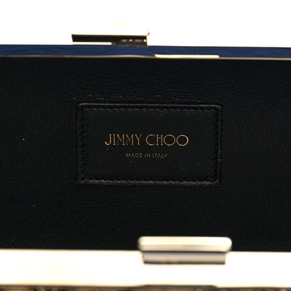 Jimmy Choo Canvas Geometric Metal Box Clutch Black 6 of 10