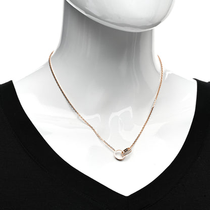 Cartier 18K Pink Gold Diamond Interlocking LOVE Necklace 2 of 5