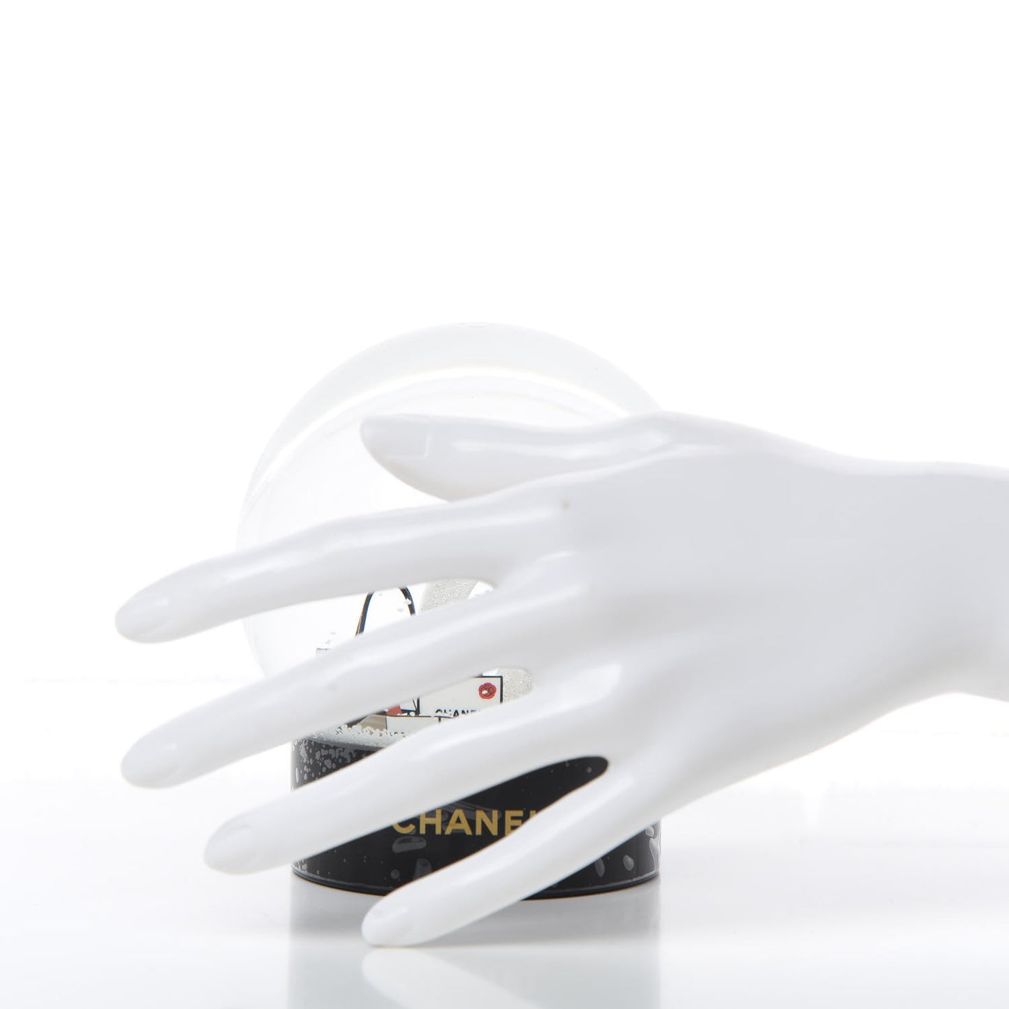 Glass CC Shopping Bag Snow Globe