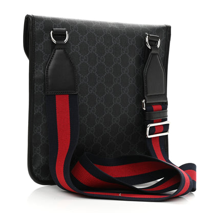 Gucci GG Supreme Monogram Web Medium Messenger Bag Black Grey 3 of 11