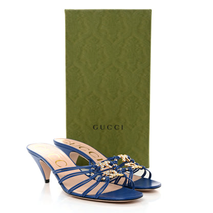 Gucci Malaga Kid Crystal GG Isa Ankle Strap 55mm Sandals 39.5 Blue 10 of 10