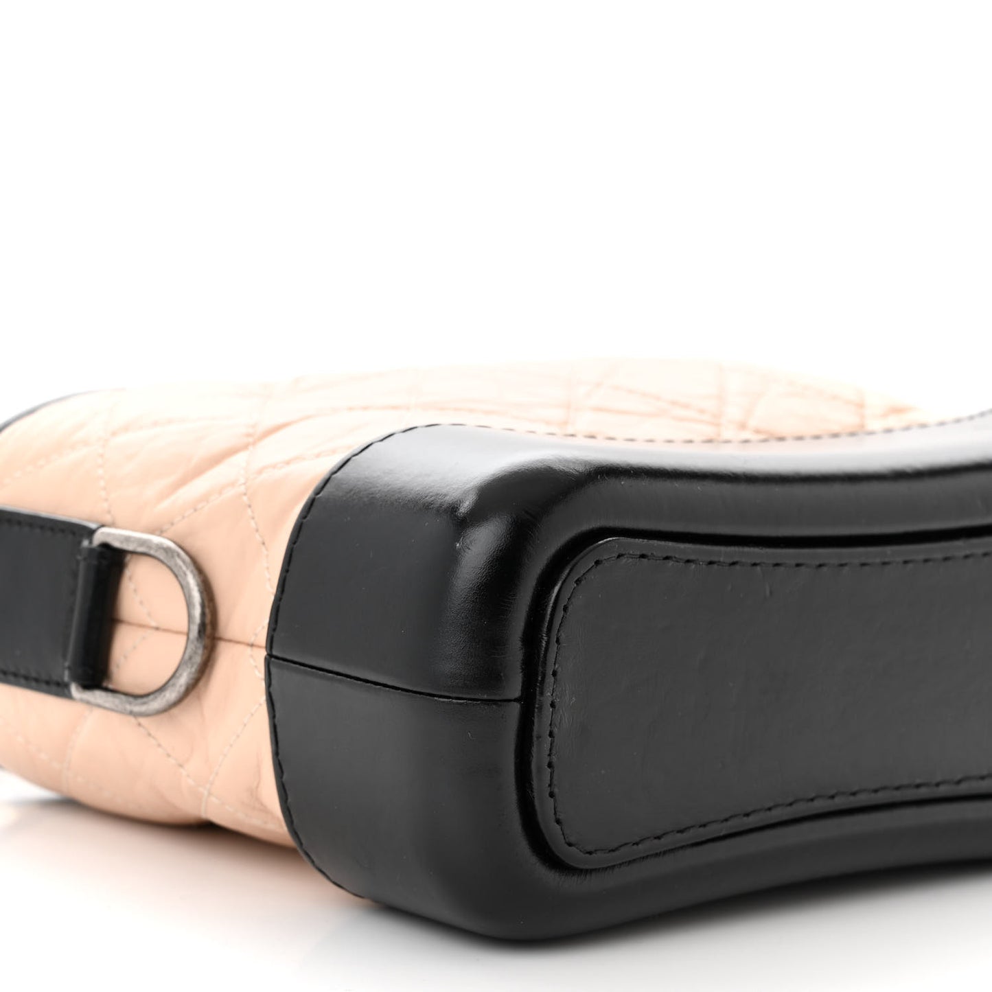 Aged Calfskin Quilted Small Gabrielle Hobo Beige Black