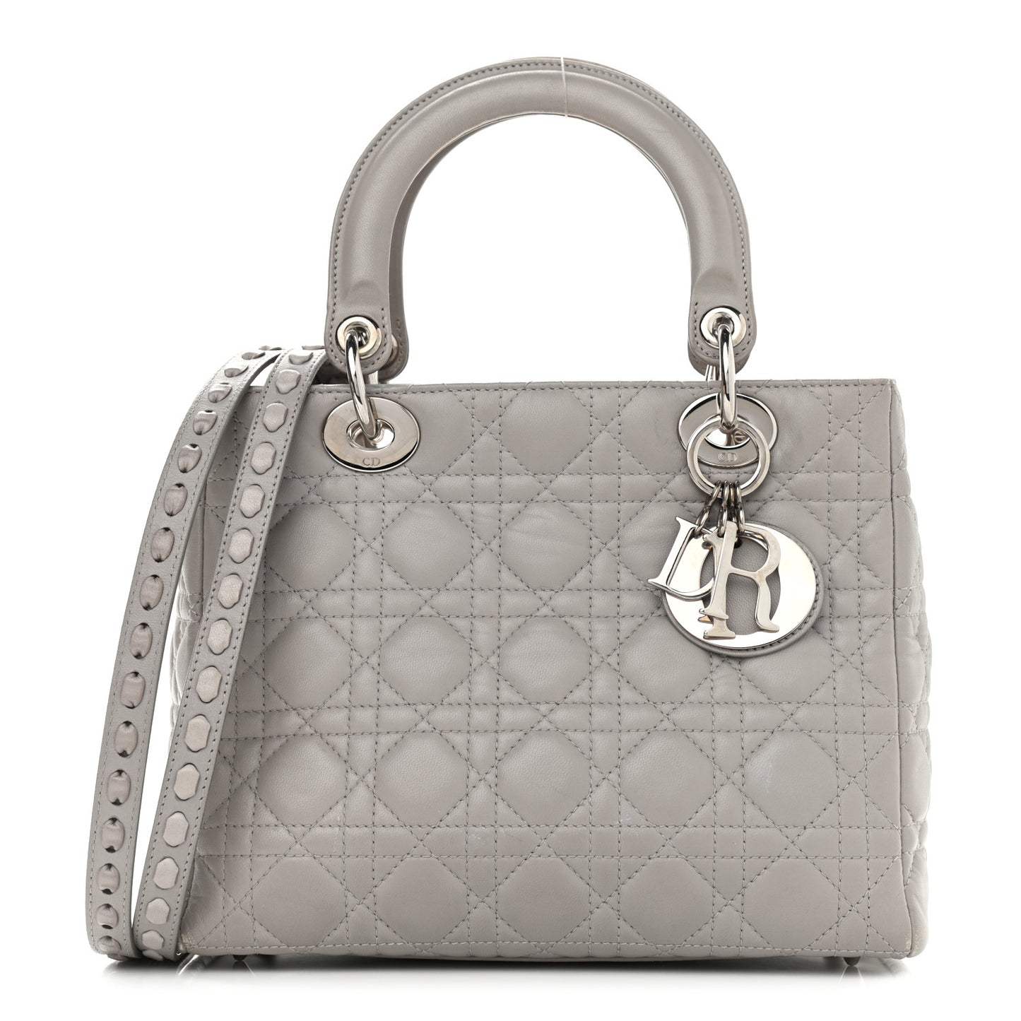 Lambskin Cannage Medium Lady Dior Grey