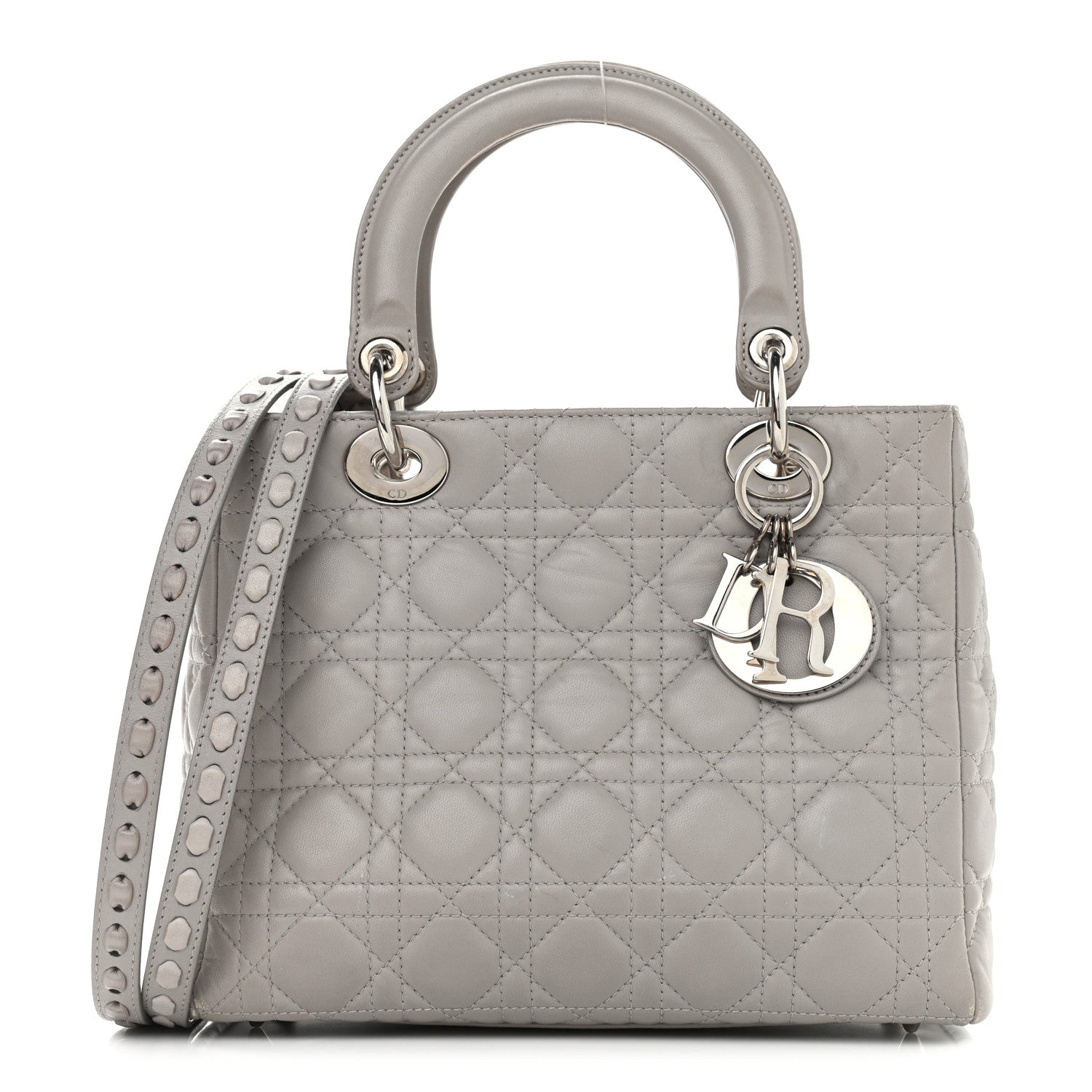 Christian Dior Lambskin Cannage Medium Lady Dior Grey 1 of 15