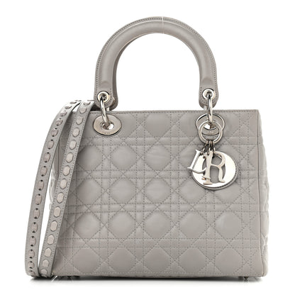 Christian Dior Lambskin Cannage Medium Lady Dior Grey 1 of 15