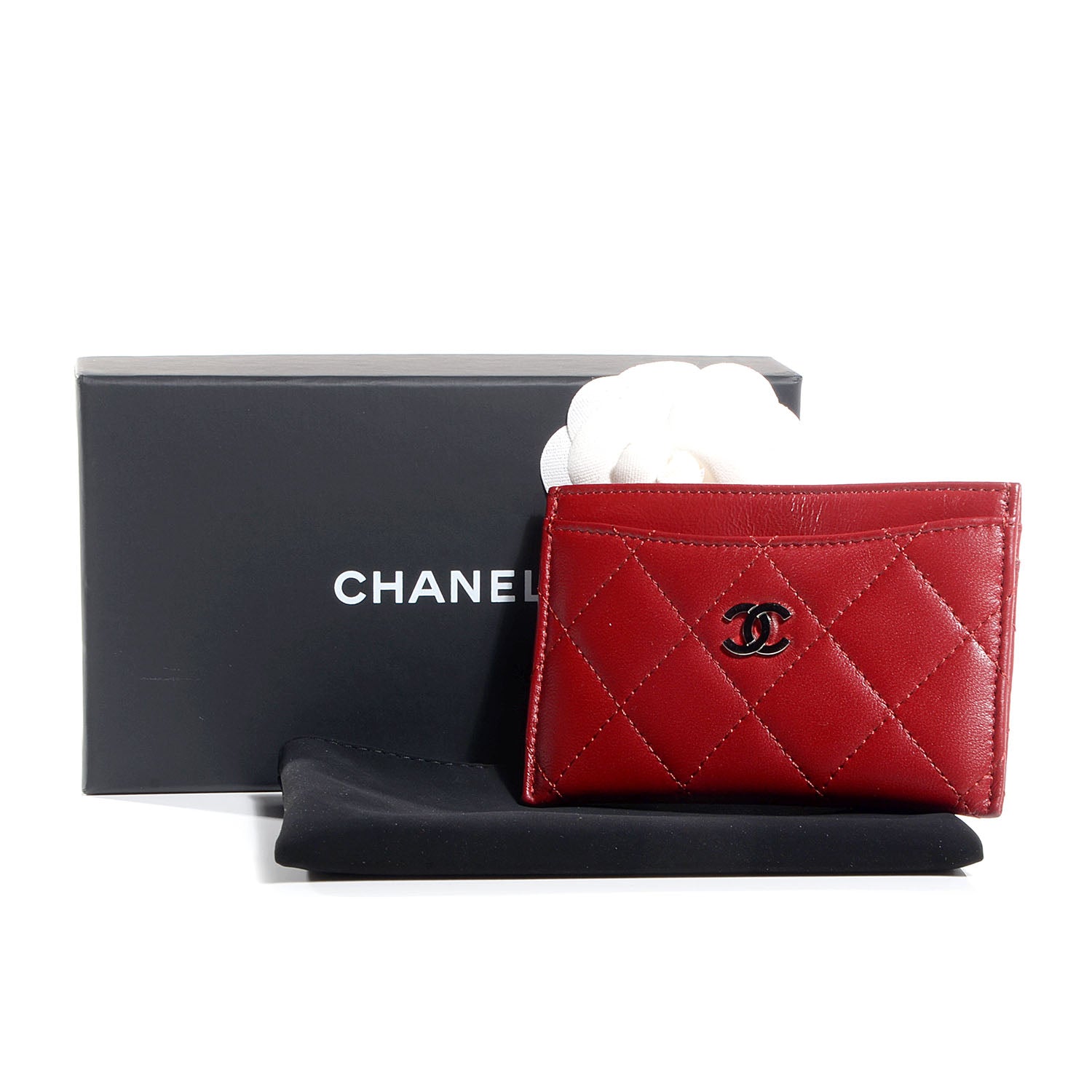Chanel Lambskin Quilted Card Holder Red 8 of 8
