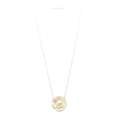 Jennifer Meyer 18K Yellow Gold Diamond Open Good Luck Pendant Necklace 3 of 7