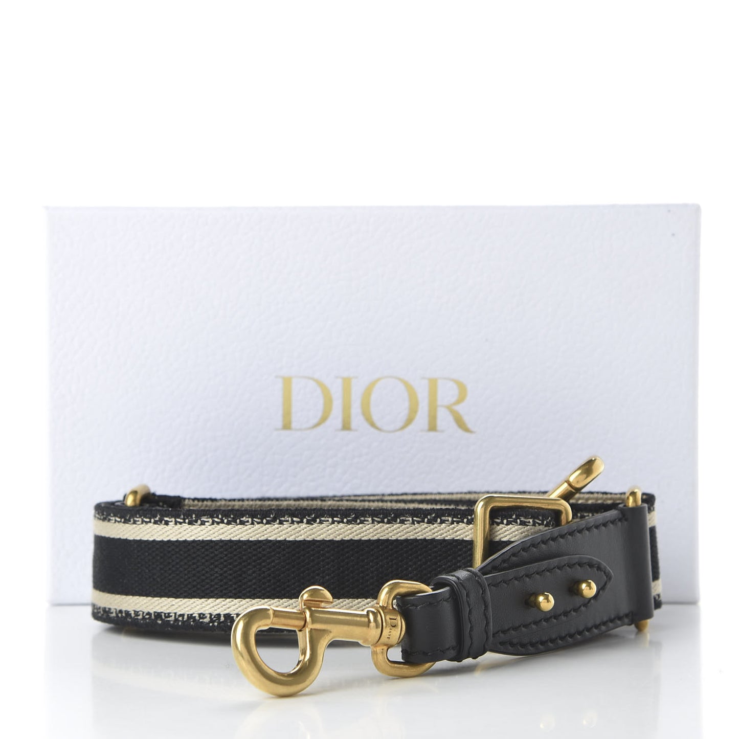 Canvas Embroidered Adjustable Shoulder Strap Black