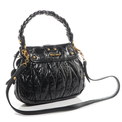 Miu Miu Lux Leather Small Matelasse Coffer Nero Black 4 of 16