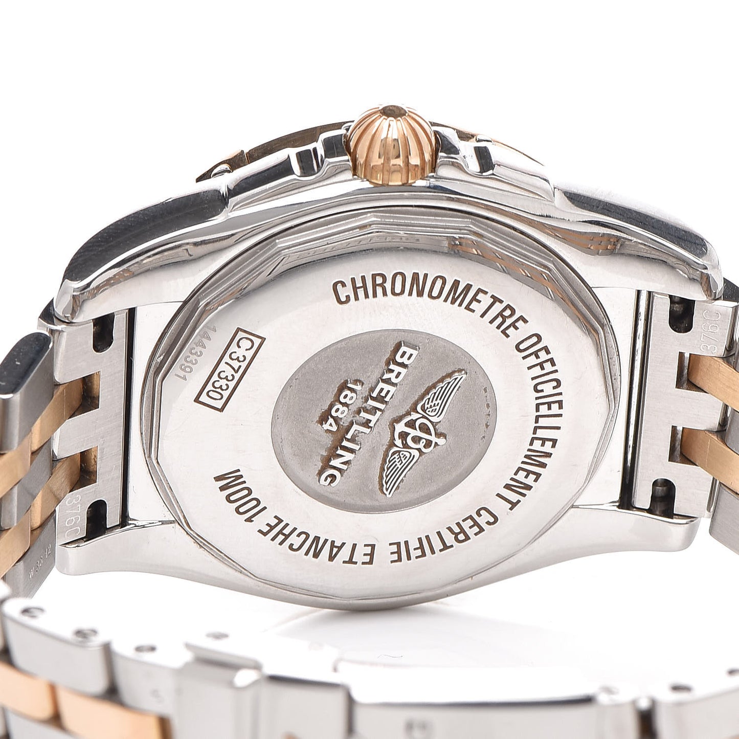 Stainless Steel 18K Rose Gold Diamond Mother of Pearl 36mm Galactic Automatic Watch C37330
