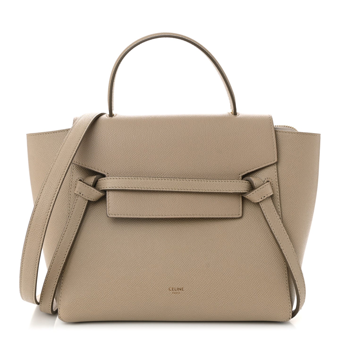 Grained Calfskin Micro Belt Bag Light Taupe