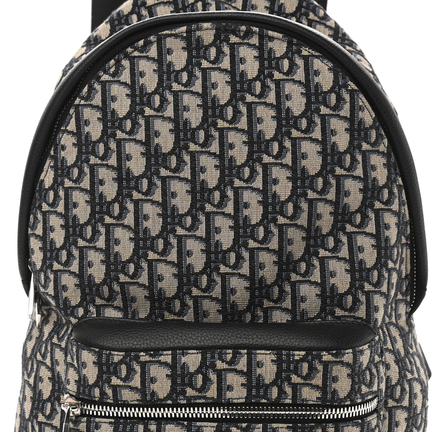 Oblique Calfskin Rider Backpack Beige Black