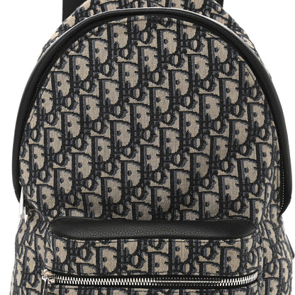 Christian Dior Oblique Calfskin Rider Backpack Beige Black 6 of 8