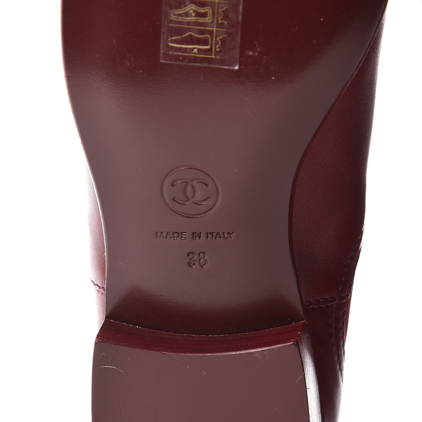 Calfskin Chelsea CC Short Boots 38 Bordeaux
