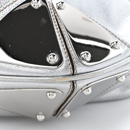 Gucci Metallic Calfskin Medium Indy Top Handle Hobo Silver 13 of 14