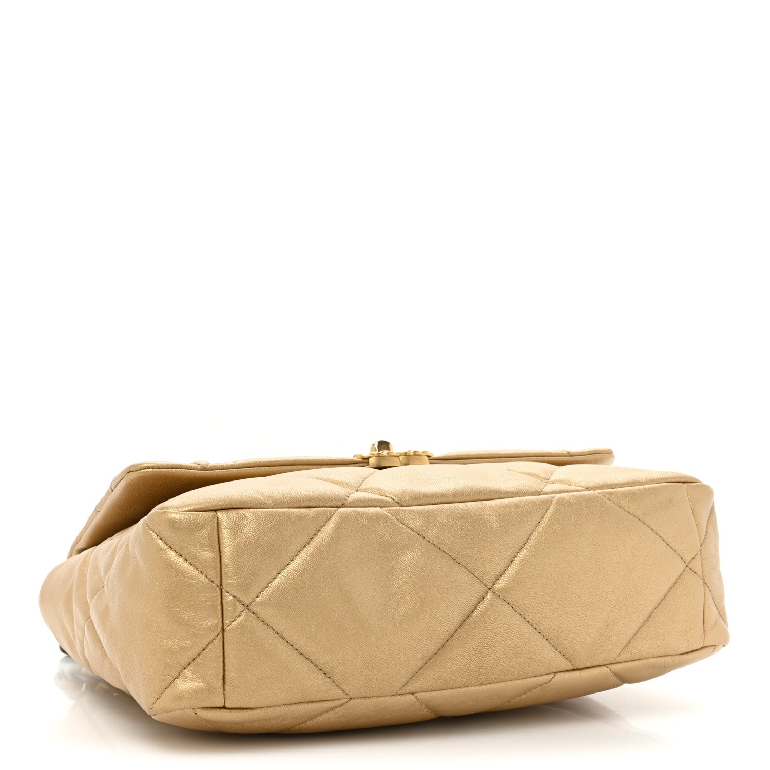 Chanel Metallic Goatskin Quilted Large Chanel 19 Flap Gold 4 of 14