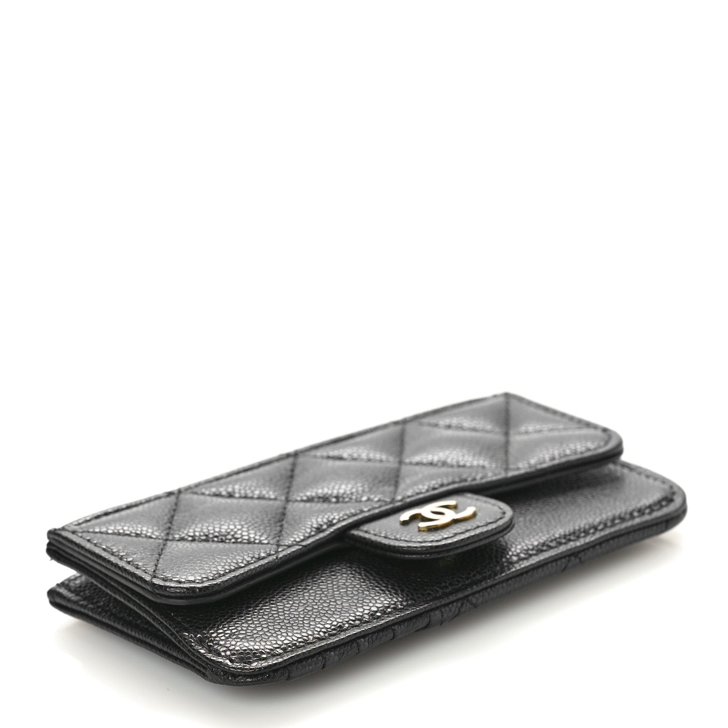 Chanel Caviar Quilted Flap Zip Card Holder Black 4 of 9