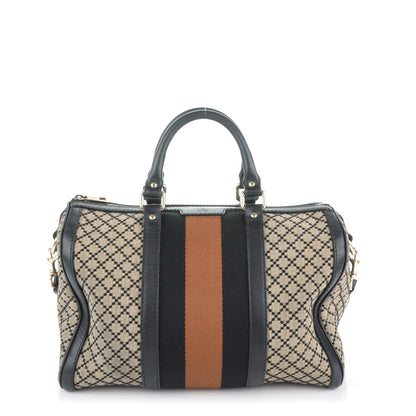Gucci Diamante Vintage Web Medium Boston Black 1 of 7