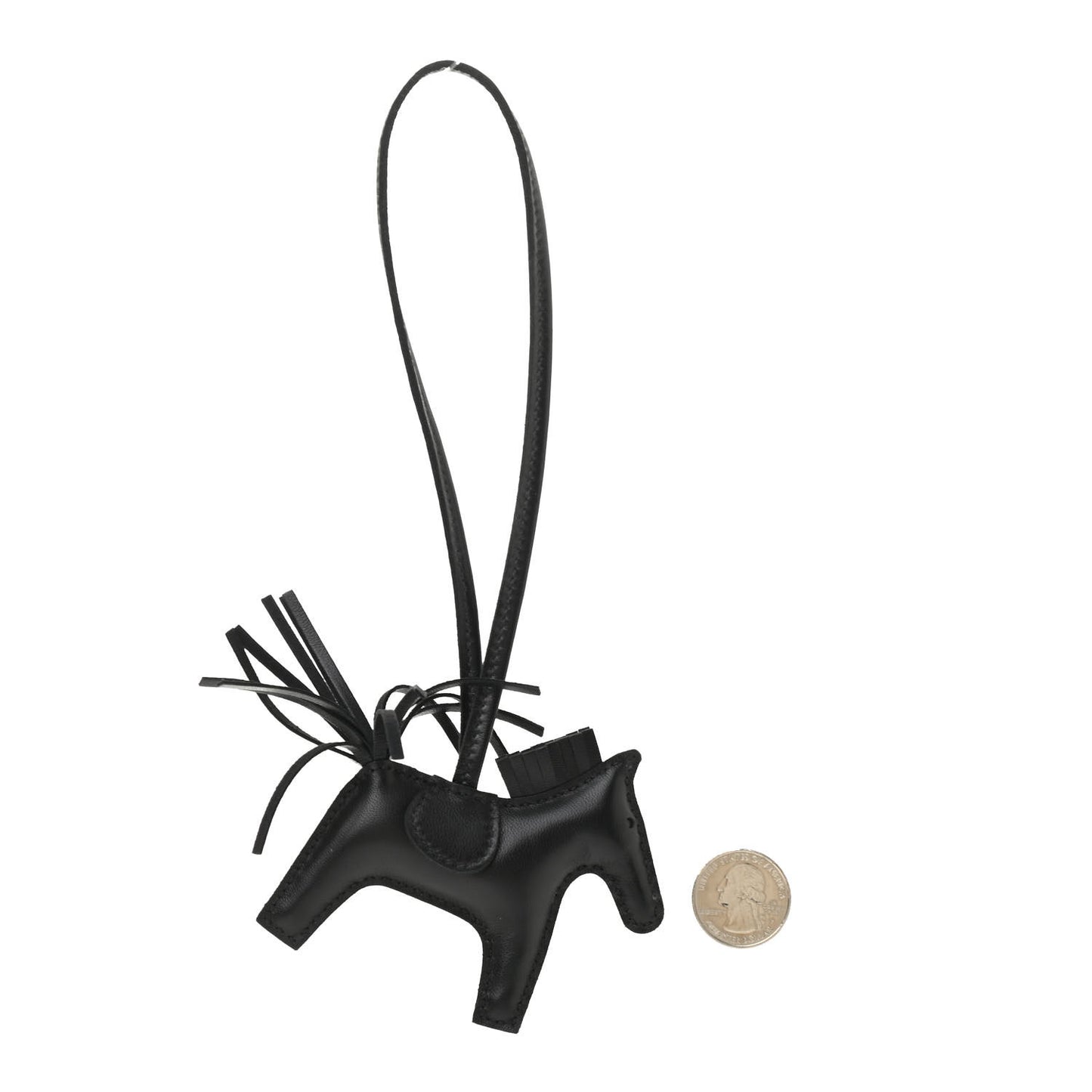 Milo Lambskin Grigri Rodeo Horse Bag Charm PM So Black