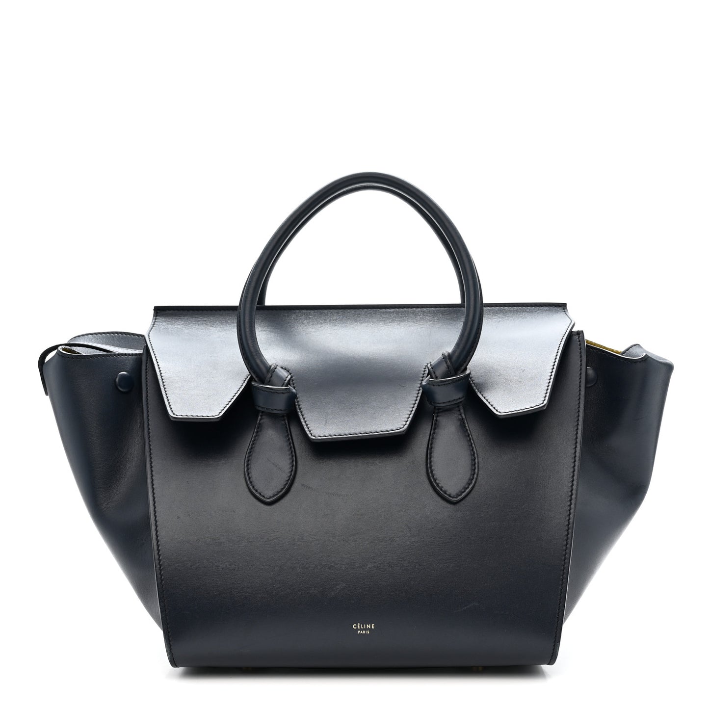 Palmelato Calfskin Mini Tie Knot Tote Navy Blue