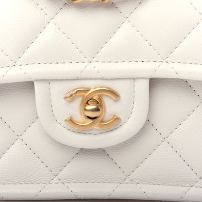 Chanel Caviar Quilted Mini Sweet Classic Flap White 10 of 11