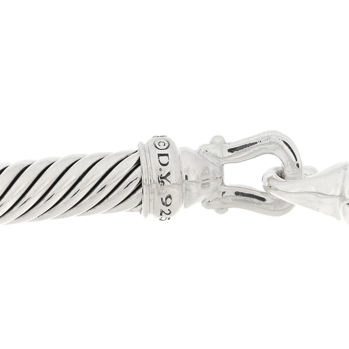 Sterling Silver Diamond 5mm Cable Buckle Bracelet