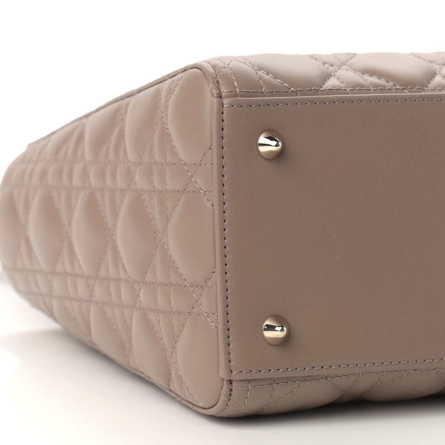 Christian Dior Lambskin Cannage Medium Lady Dior Warm Taupe 8 of 9