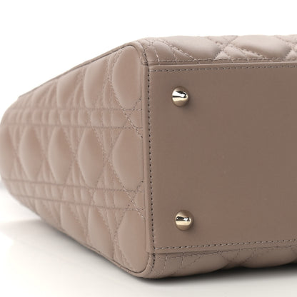 Christian Dior Lambskin Cannage Medium Lady Dior Warm Taupe 8 of 9