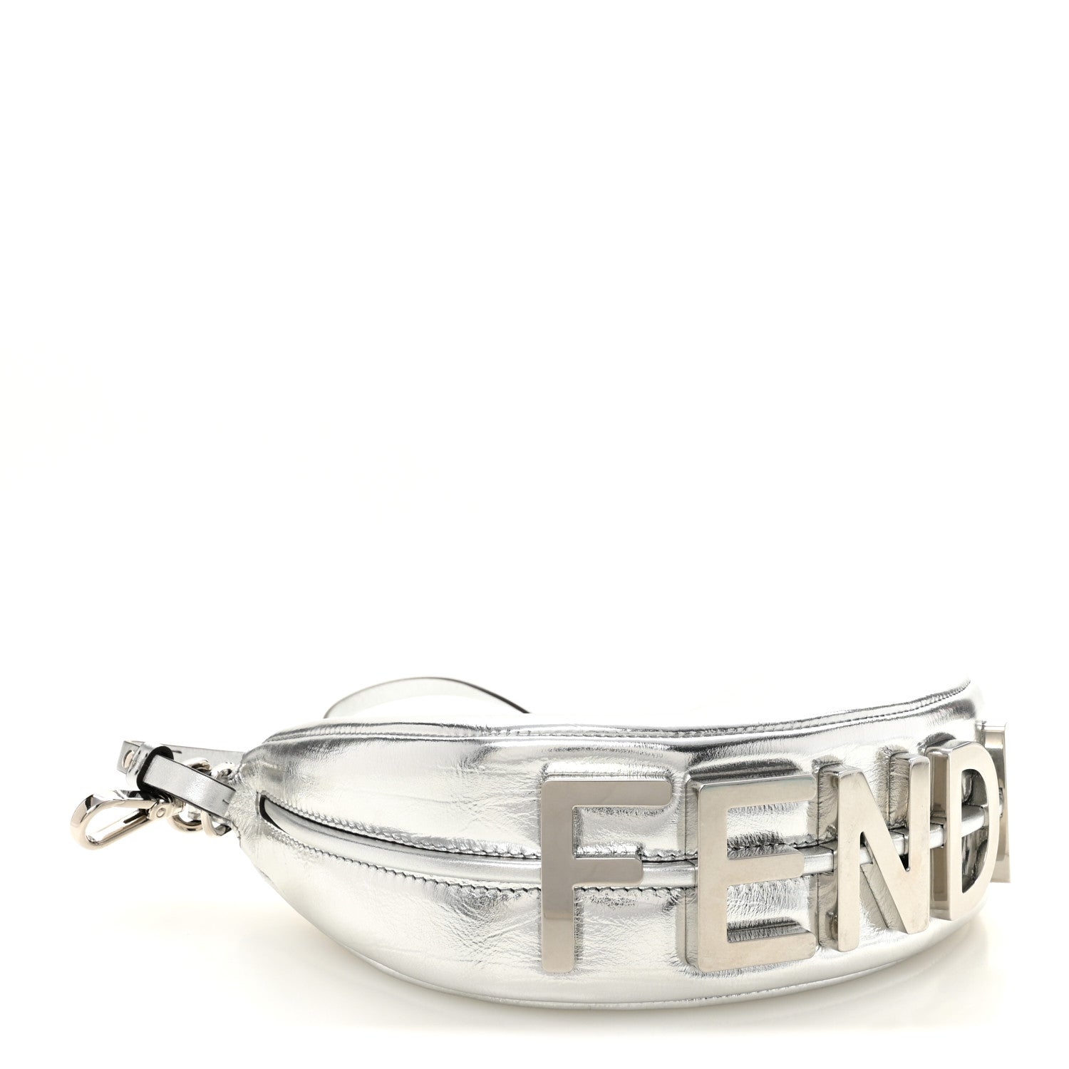 Fendi Rock Millenium Mini Fendigraphy Hobo Bag Argento 4 of 10