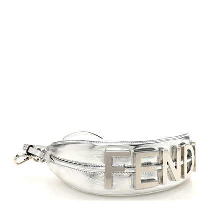 Fendi Rock Millenium Mini Fendigraphy Hobo Bag Argento 4 of 10