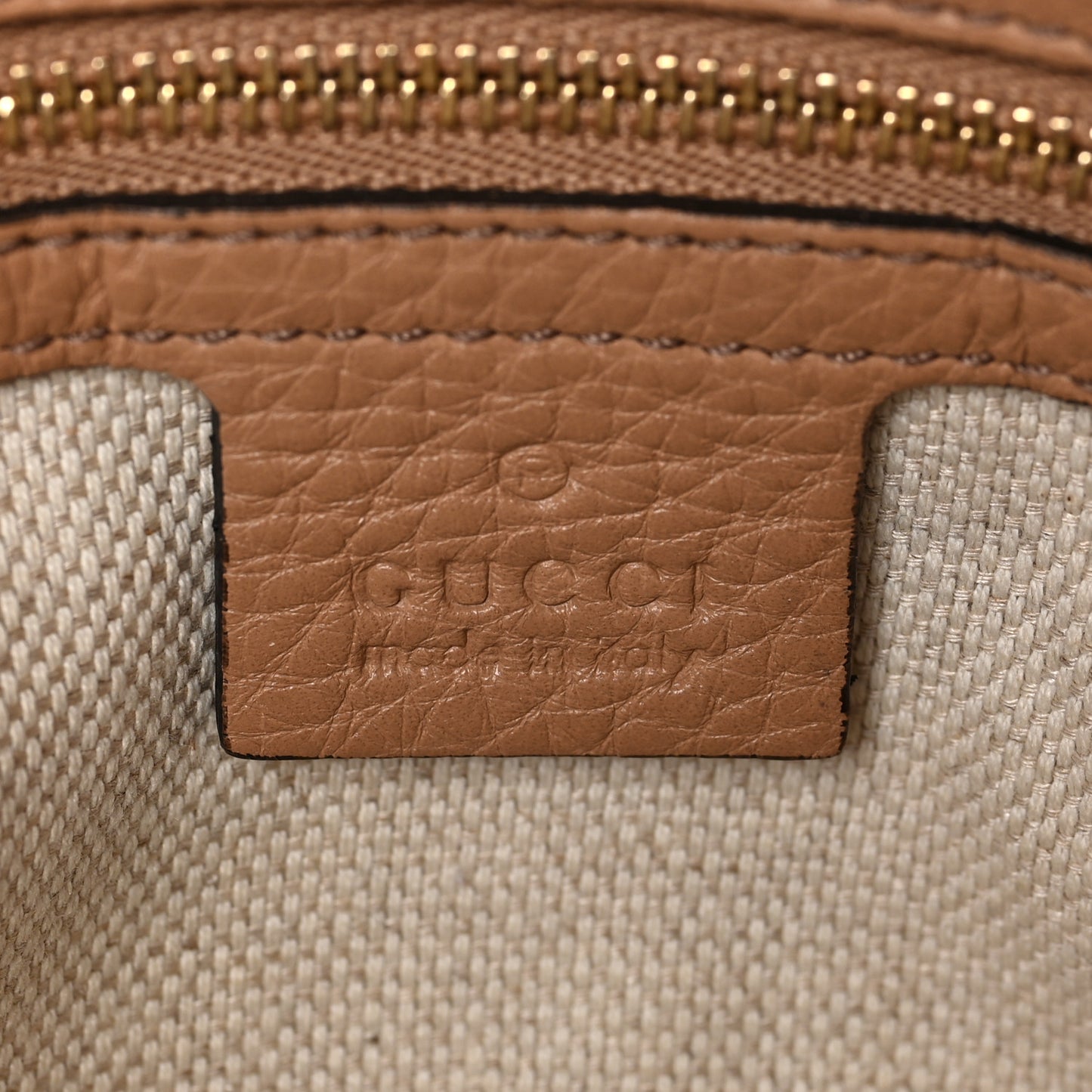 Pebbled Calfskin Small Soho Bowler Camelia