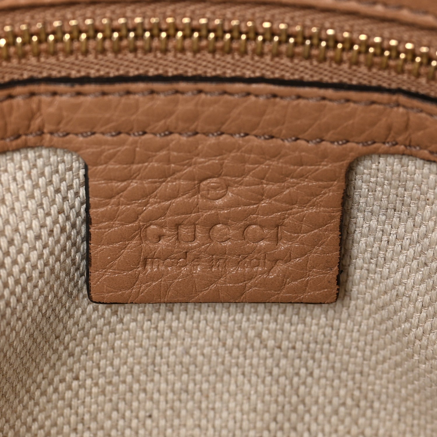 Gucci Pebbled Calfskin Small Soho Bowler Camelia 6 of 9