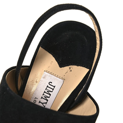 Jimmy Choo Suede Crystal Saphie 120 Sandals 36.5 Black 8 of 13