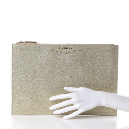 Givenchy Patent Glitter Large Antigona Pouch Gold 2 of 16