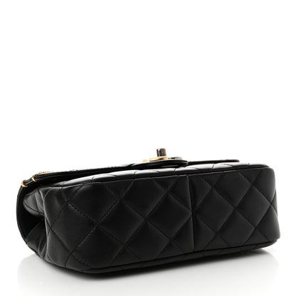 Chanel Lambskin Quilted Small Coco Clips Single Flap Black 4 of 11