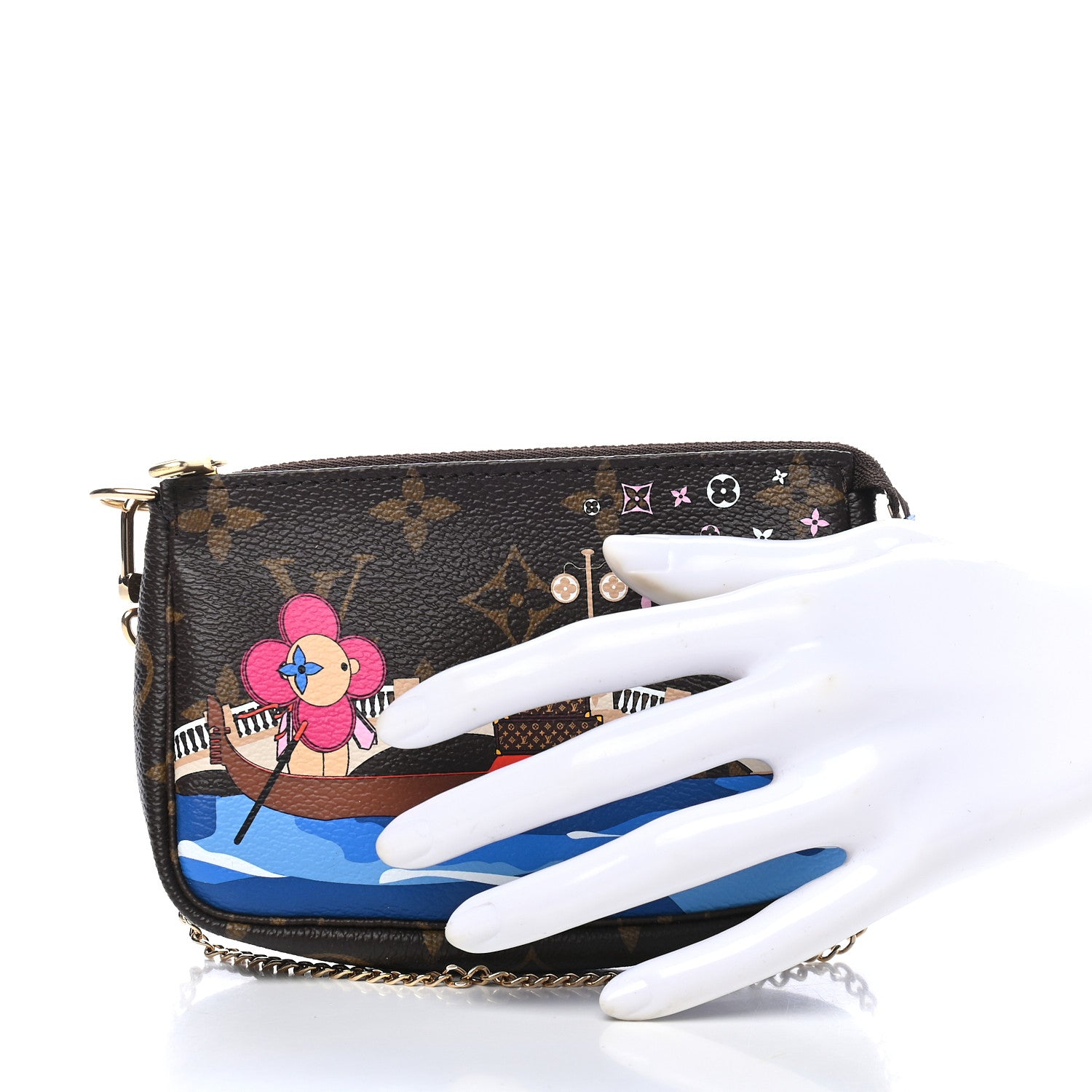 Louis Vuitton Monogram 2019 Christmas Animation Mini Venice Pochette Accessories Blue 3 of 10
