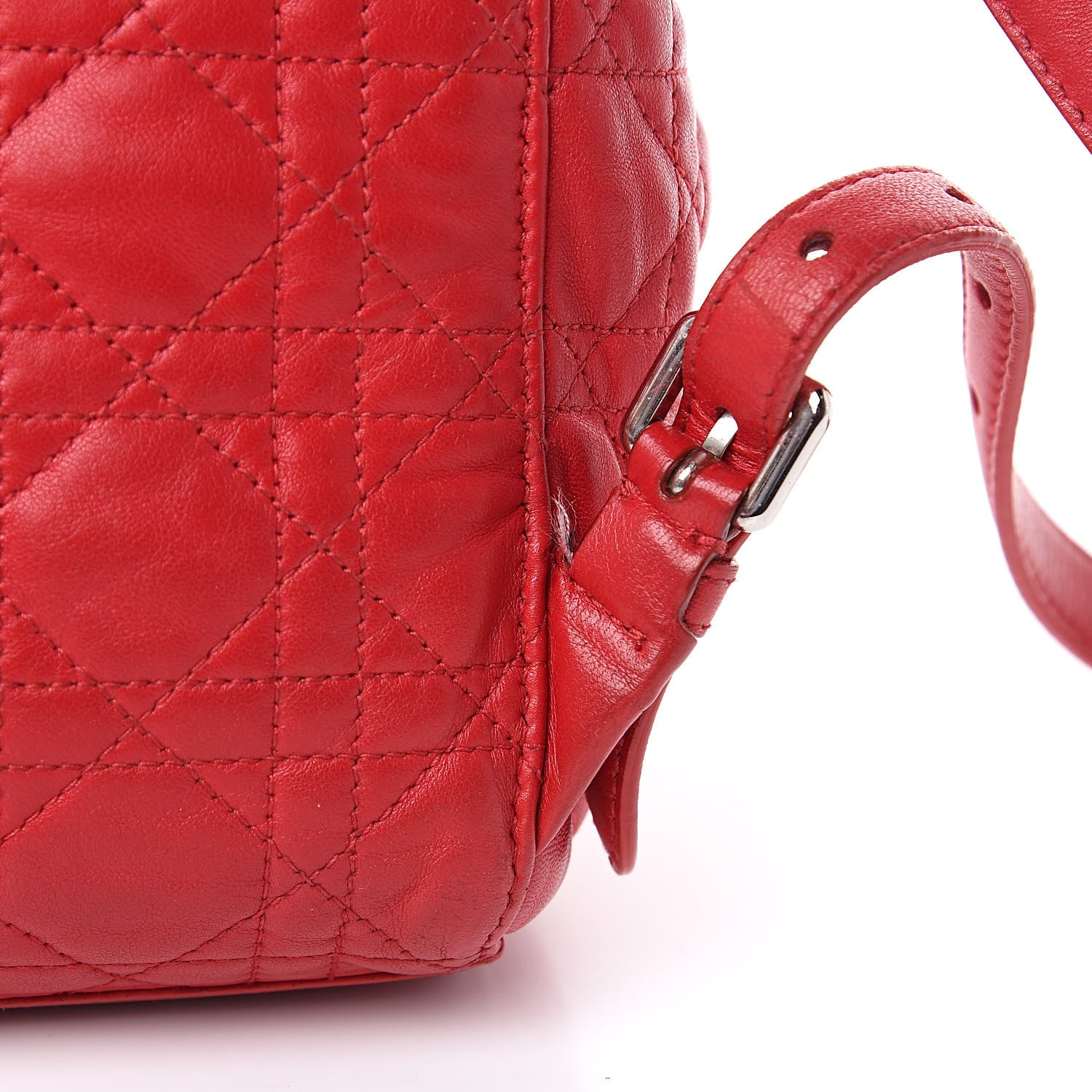 Christian Dior Lambskin Cannage Small Stardust Backpack Red 10 of 10