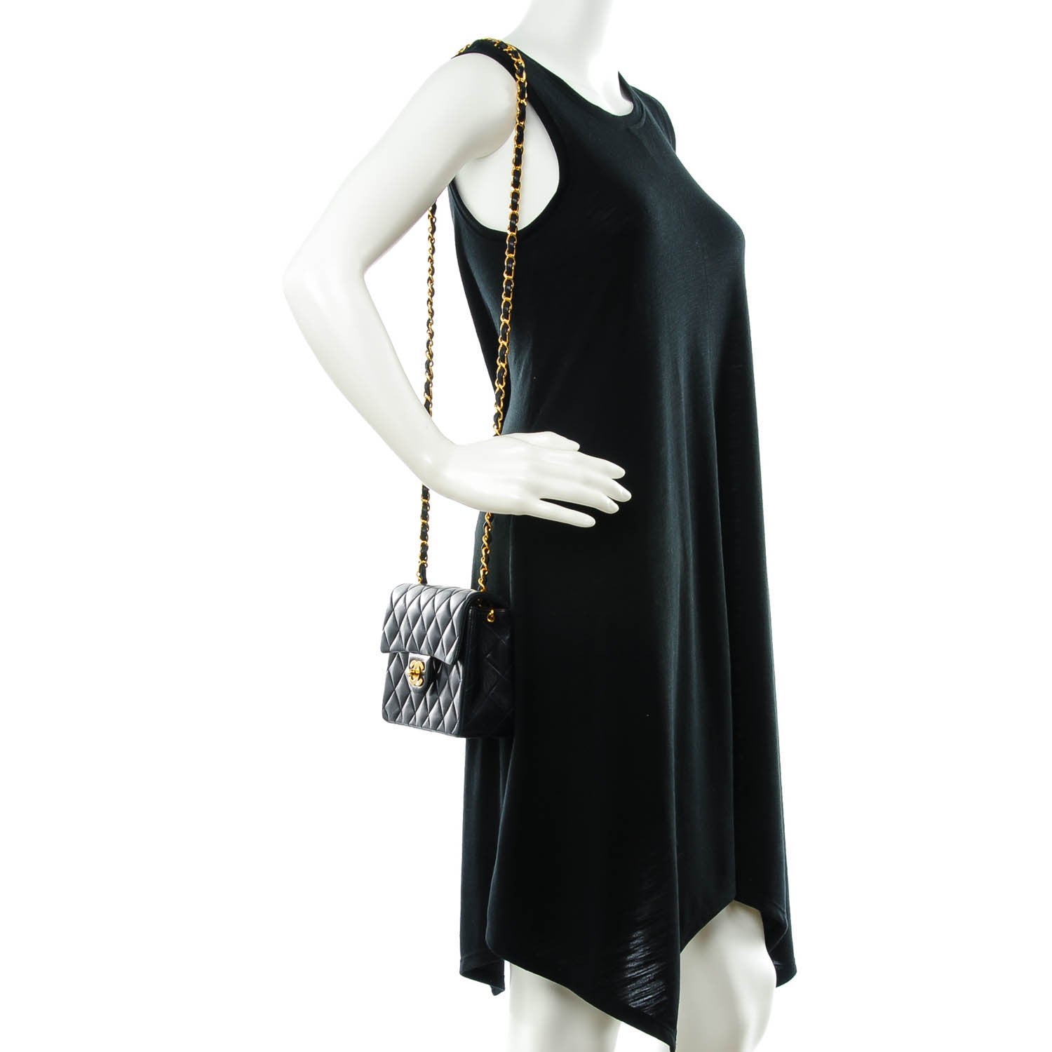 Chanel Lambskin Quilted Mini Square Flap Navy 3 of 9