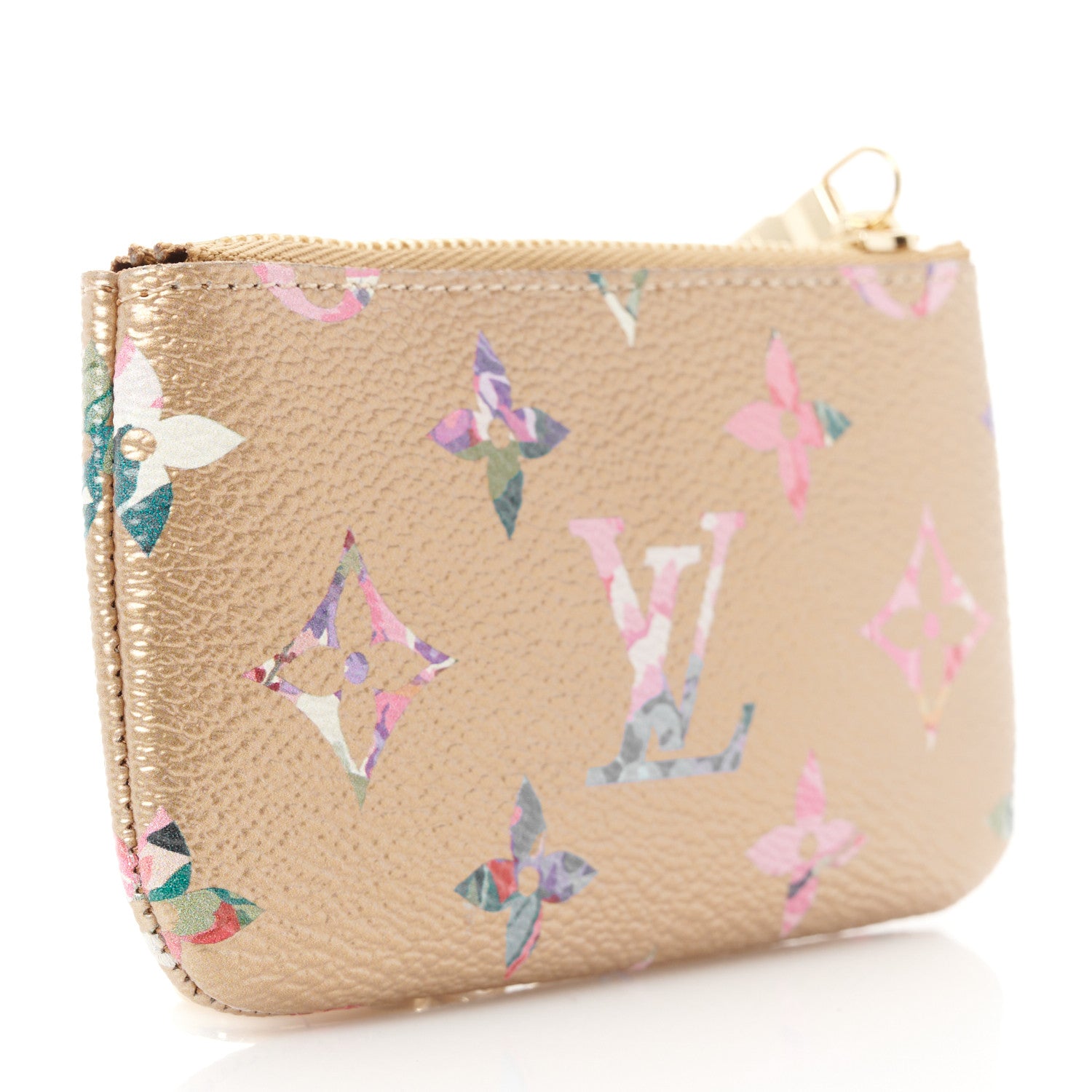 Louis Vuitton Metallic Monogram LV Garden Key Pouch Gold 3 of 7