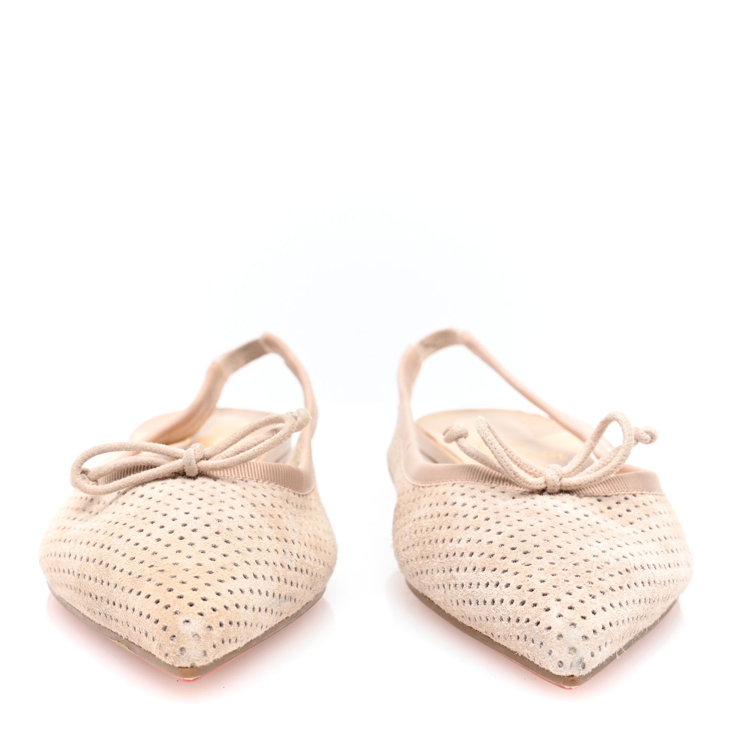 Velours Spiked Hall Slingback Flats 36.5 Nude