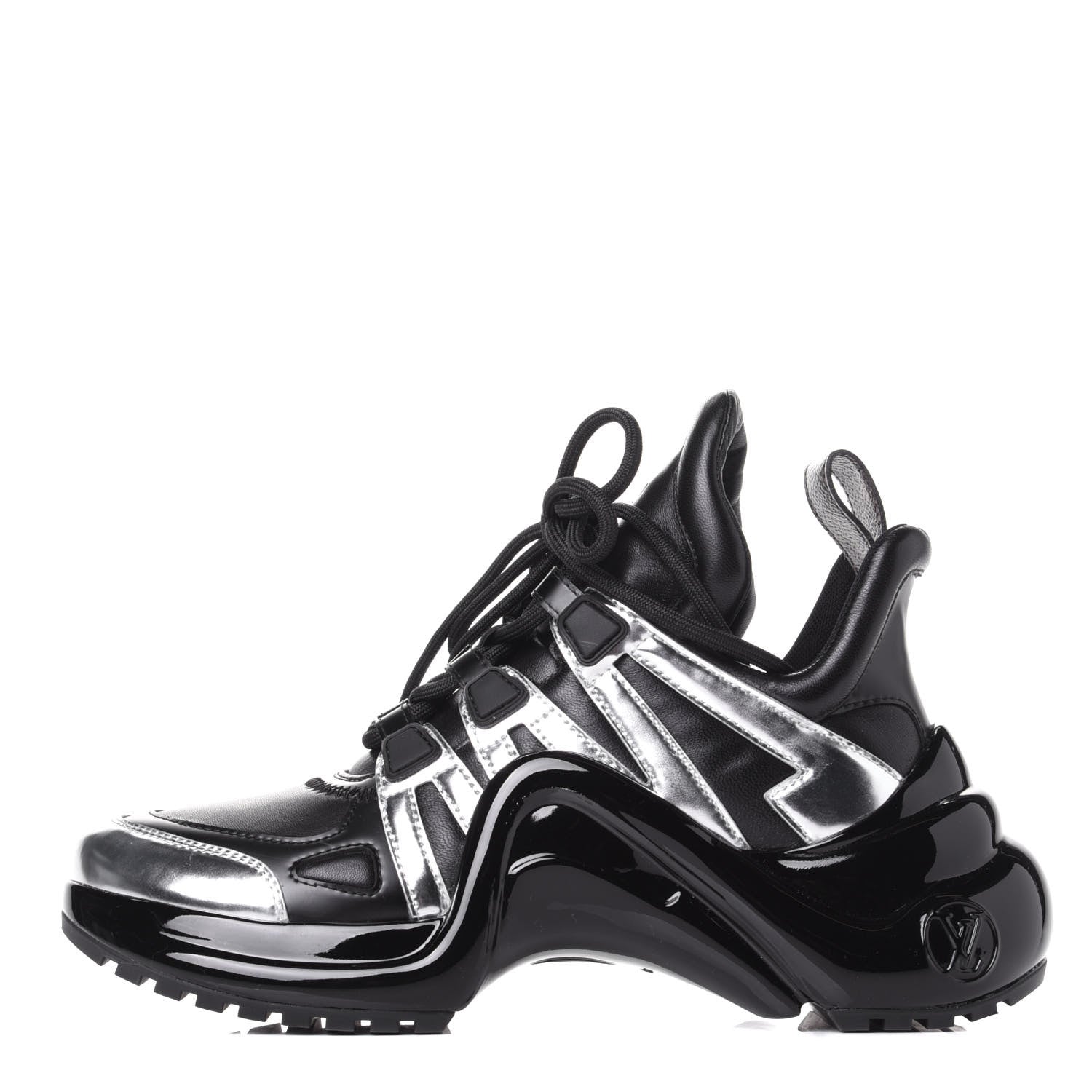 Louis Vuitton Patent LV Archlight Sneakers 36 Black Silver 1 of 11