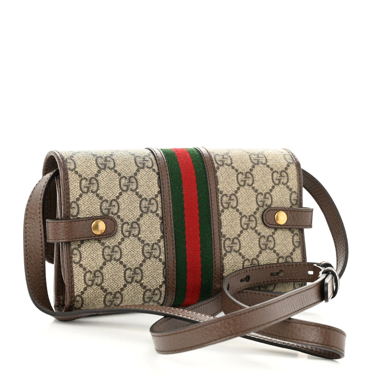 GG Supreme Monogram Web Ophidia Crossbody Wallet Beige New Acero