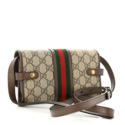 Gucci GG Supreme Monogram Web Ophidia Crossbody Wallet Beige New Acero 3 of 10
