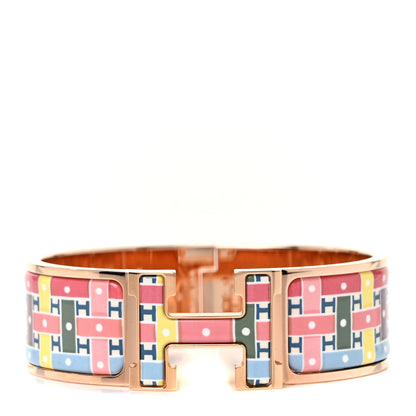 Hermes Enamel Print Son Du H Wide Clic Clac H Bracelet GM Album De Soie 1 of 4