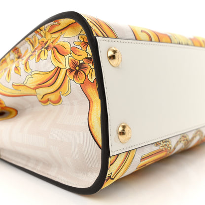 Fendi X VERSACE Vitello Seta Nappa Fendace FF Baroque Mini Peekaboo Iconic Satchel White Ice Gold 9 of 11