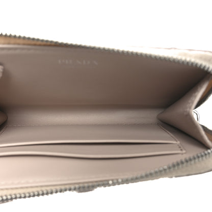 Prada Vitello Daino Stitch Triangle Zip Around Keychain Cammeo 5 of 6